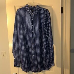 Ralph Lauren Men’s 3XLT Blue Patterned Casual Shirt